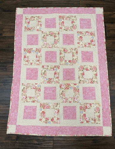 Handmade throw quilt pink - throw,