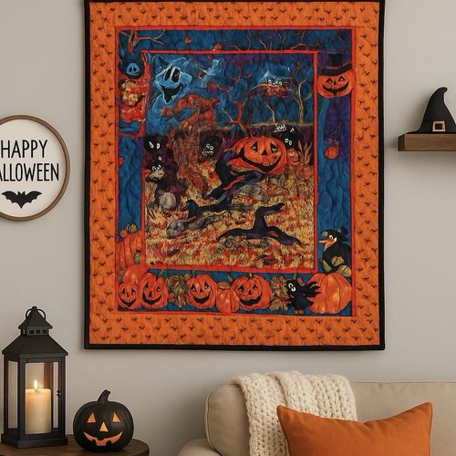 Handmade halloween quilt - 🎃,